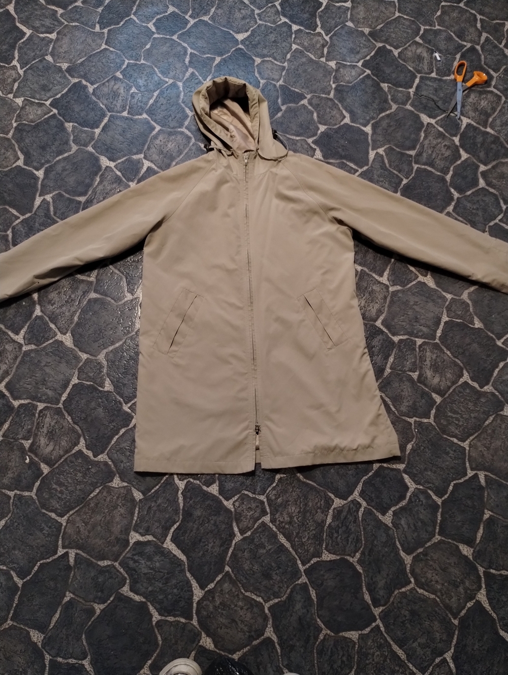 L.L. Bean Women's Petite Medium Beige Hooded Long Jacket